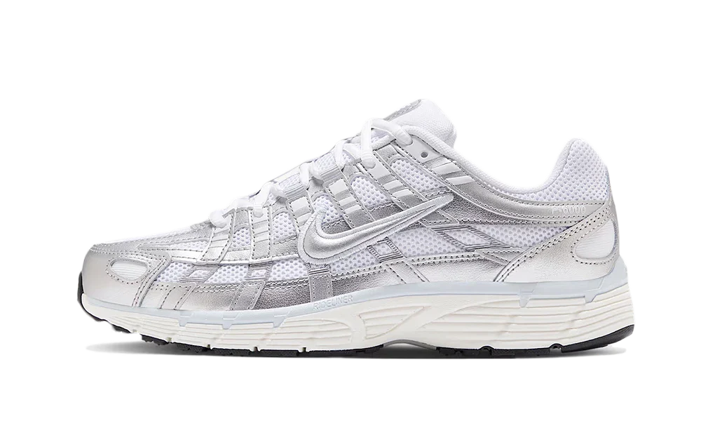 Nike P-6000 White Metallic Silver