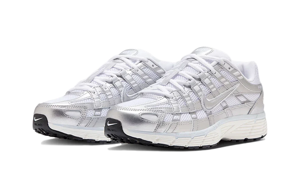 Nike P-6000 White Metallic Silver